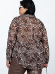 product Princess Polly Full Sleeves High Neck  Hayden Shirt Leopard Curve