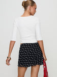 Dapple Bias Mini Skirt Black Polka Dot