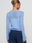 Marisole Tie Front Knit Cardigan Blue