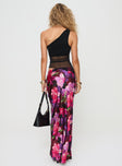 back view of model wearing Princess Polly Joder Maxi Skirt Purple Floral Maxi 