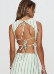 Penelopie Backless Top Green Stripe