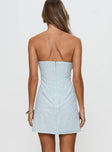 Malena Strapless Mini Dress Light Blue