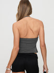 back view of model wearing Princess Polly Nexus Top Slate Sleeveless Square Neck 