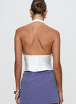 Yolandah Satin Halter Top White