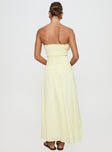 Tinsie Strapless Maxi Dress Yellow