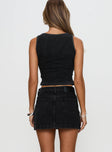 Nickei Denim Mini Skirt Black