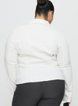 Bellar Long Sleeve Top Ivory Full Sleeves V-Neck 