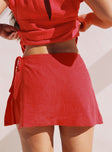 Gulliver Tie Side Mini Skort Red