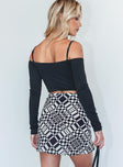 back view of model wearing Princess Polly Susie Mini Skirt Multi 