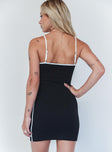 back view of model wearing Princess Polly Arabellae Mini Dress Black 