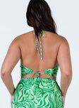 back view of model wearing Princess Polly Angie Top Green 