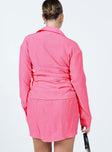 back view of model wearing Princess Polly Levi Mini Dress Pink 