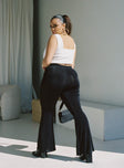 back view of model wearing Princess Polly Boogie Pants Black Curve 