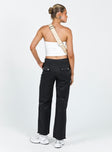 Front view of model wearing  front Princess Polly High Waisted Pants High Waisted Pants High Waisted Pants High Waisted Pants  Macmillan Pants Black