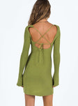 product Princess Polly High Neck High Neck  Brownhall Long Sleeve Mini Dress Green