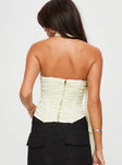 Front view of model wearing  front Princess Polly Sleeveless Square Neck  Island Bodice Top Cream