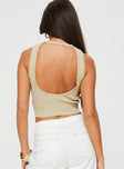 product Princess Polly Sleeveless Square Neck  Broder Backless Top Gold