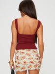 product Princess Polly Sleeveless Square Neck  Rehna Top Burgundy