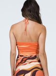 back view of model wearing Princess Polly Odette Top Orange 