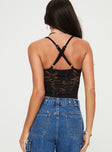 product Princess Polly Sleeveless Asymmetric Neckline  Wandella Lace Tank Black