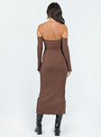 product Princess Polly Asymmetric Neckline  Calida Midi Dress Brown