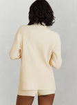 product Princess Polly  Jhett Long Sleeve Knit Shirt Cream