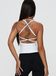 Layup Active Longline Cross Back Top White