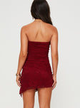 product Princess Polly Cowl Neck  Caprani Lace Mini Dress Burgundy