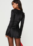 product Princess Polly Asymmetric Neckline  Phillipa Long Sleeve Mini Dress Black