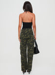 back view of model wearing Princess Polly Bodhi Utility Cargo Pants Camo High Waisted Pants 