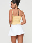 back view of model wearing Princess Polly Reema Skort White High Waisted Shorts 