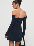 Suizie Off The Shoulder Mini Dress Navy