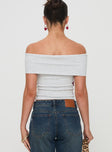 Jacquiel Off The Shoulder Top Grey