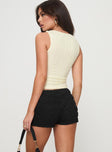 back view of model wearing Princess Polly Kourt Bloomers Onyx Low Rise Shorts 