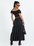 Front view of model wearing  front Hale Midi Skirt Black Princess Polly  Midi Skirts 