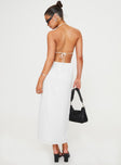 back view of model wearing Princess Polly Tailor Maxi Dress White Square Neck 