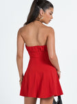 product Princess Polly Asymmetric Neckline  Largo Strapless Mini Dress Red