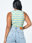 back view of model wearing Princess Polly Juju Bodysuit Multi Sleeveless Crew Neck 