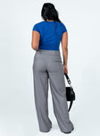 Front view of model wearing  front Princess Polly High Waisted Pants  Alaina Pants Grey