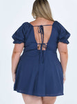 product Princess Polly Asymmetric Neckline  Blissful Mini Dress Navy Curve