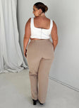 product Princess Polly High Waisted Pants  Titius Pants Beige Curve