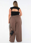 product Princess Polly High Waisted Pants  Archer Pants Brown Curve