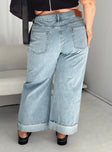 product Princess Polly High Waisted  Ollie Straight Leg Jean Mid Wash Denim Curve