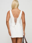 Porcelaine Corset Mini Dress White