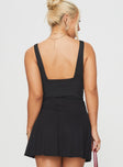 back view of model wearing Princess Polly Enid Bodysuit Black Sleeveless 