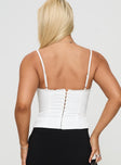 Bonaire Embroidered Corset Top White