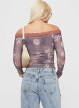 Syracruse Off The Shoulder Top Purple