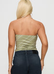 Oniva Strapless Top Sage Stripe