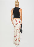 back view of model wearing Princess Polly Jodie Maxi Skirt Cream / Floral Maxi 