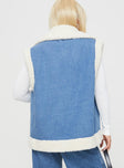 Ottilie Shearling Vest Blue